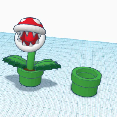Mô hình 3D Cây Piranha Plant Super Mario - Chậu Cây "Biết Cắn"