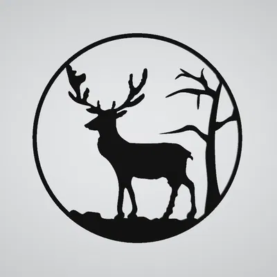 Tranh Hươu Nai Silhouette Treo Tường Nghệ Thuật - Mẫu In 3D Đẹp