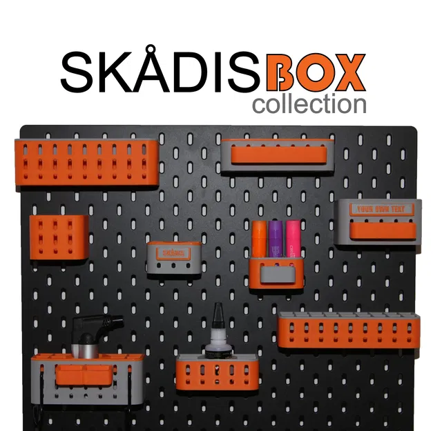 Bộ Skadis Box collection – hộp lưu trữ SKÅDIS xếp chồng, tuỳ biến nhãn - Image 1