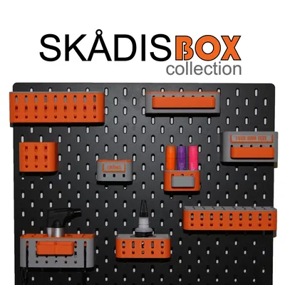 Bộ Skadis Box collection – hộp lưu trữ SKÅDIS xếp chồng, tuỳ biến nhãn