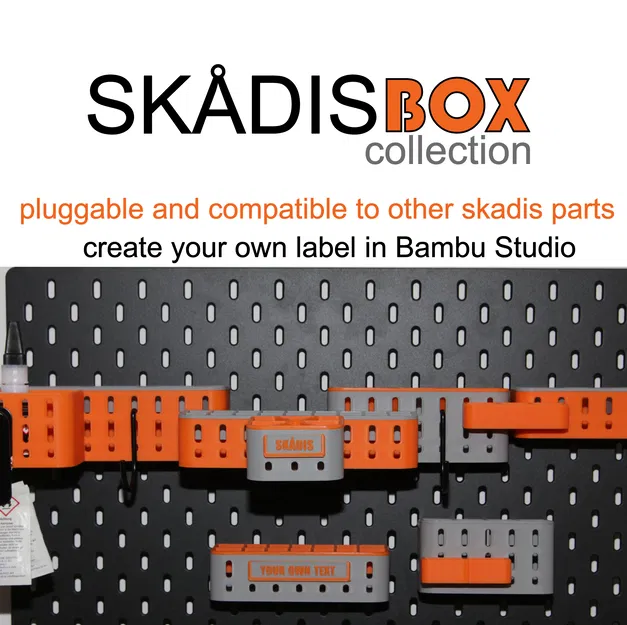 Bộ Skadis Box collection – hộp lưu trữ SKÅDIS xếp chồng, tuỳ biến nhãn - Image 2