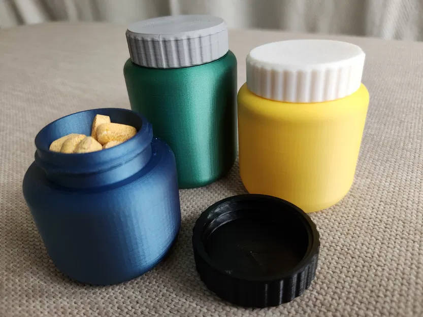 Chai Pill Packer Bottle (Parametric) – Nắp vặn ren, nhiều kích cỡ - Image 5