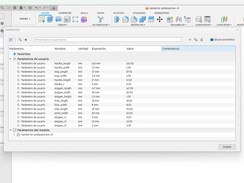 Tay xách cho thùng carton - Parametric - Image 2