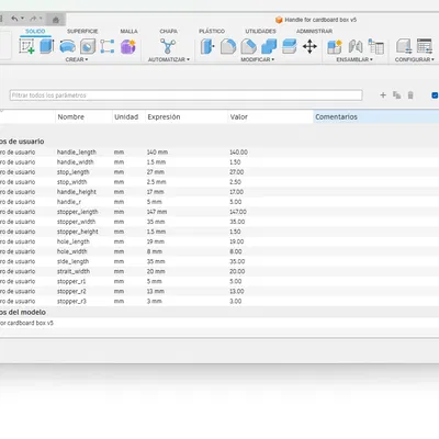 Tay xách cho thùng carton - Parametric