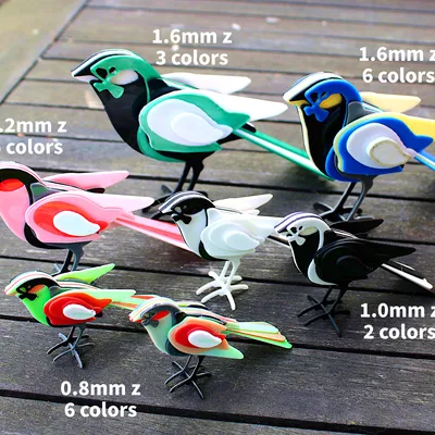 Kit Card Xếp Hình Chim Trang Trí 3D