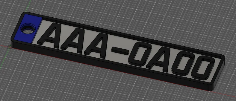 Móc khóa biển số xe Mercosul (Keychain Mercosul Car License Plate) - Image 1