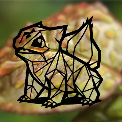 Wallart Bulbasaur Pokémon hình học