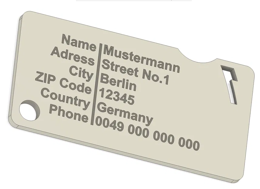 Luggage Tag Fusion360 - Image 3