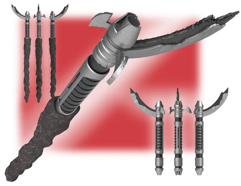 Maul's Lightsaber (Rebels) kèm gậy chống – file STL - Image 1