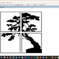 Wandbild Silhuette Bonsai – Tranh treo tường silhouette bonsai 4 mảnh - Thumbnail 2