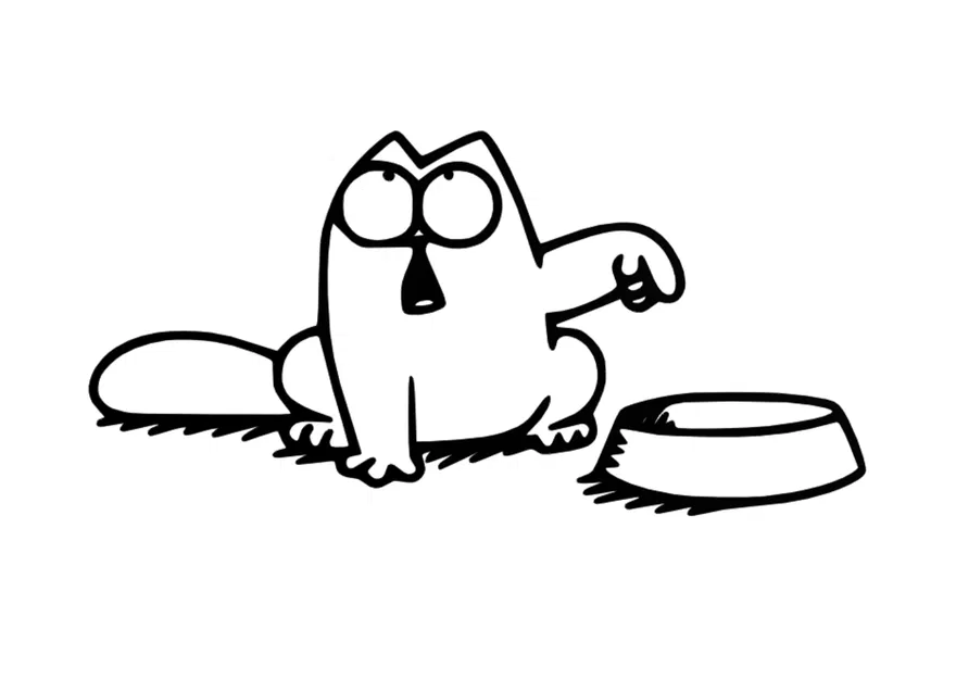 Mèo Simon Đòi Ăn - Trang Trí Tường 3D Độc Đáo - Image 1