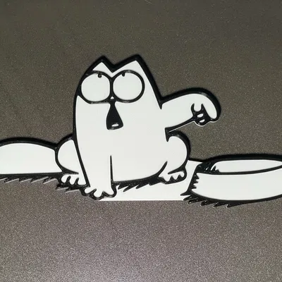 Miếng dán tủ lạnh hình Mèo Simon đang đói - Trang trí độc đáo