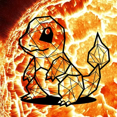Wallart Charmander Pokémon hình học