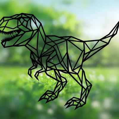 Wallart khủng long T-Rex hình học