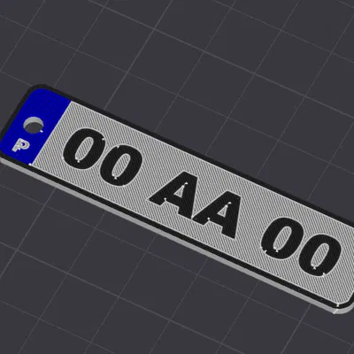 Móc khóa biển số châu Âu chỉnh sửa được (in Facedown)