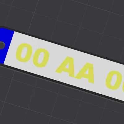 Móc khóa biển số châu Âu chỉnh sửa được (in Facedown)