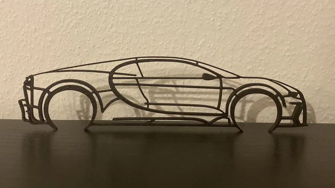 Nghệ thuật treo tường Silhouette Bugatti Chiron - Mô hình 3D xe hơi - Image 2