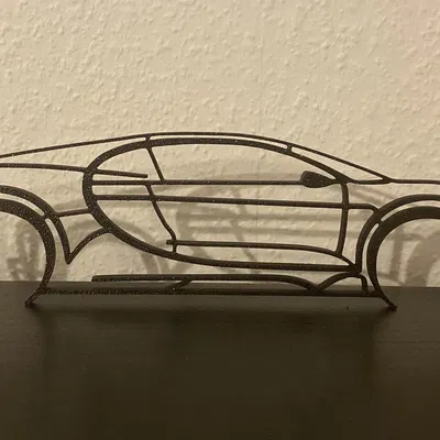 Nghệ thuật treo tường Silhouette Bugatti Chiron - Mô hình 3D xe hơi