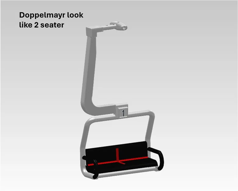 Ghế skilift dựa trên doppelmayr 2 chỗ - Image 1