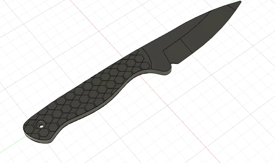 Dao Găm Tay Cầm Lục Giác Độc Đáo - Mô Hình 3D - Image 1