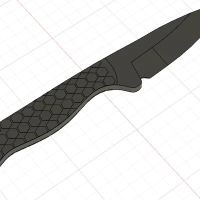 Dao Găm Tay Cầm Lục Giác Độc Đáo - Mô Hình 3D