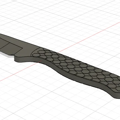 Dao Găm Tay Cầm Lục Giác Độc Đáo - Mô Hình 3D