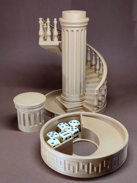 Tháp thả xúc xắc cổ điển (Antique dice Tower) - Image 6