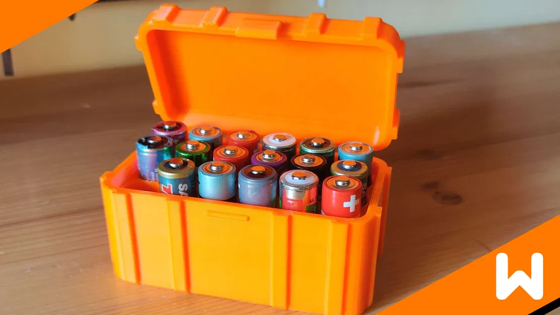 Hộp Đựng Pin 18 Viên AA/AAA Thông Minh Bằng Nhựa In 3D - Image 1