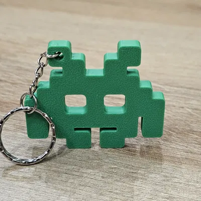 Móc Khóa Space Invader Pixel Art - Đồ Game Retro Độc Đáo