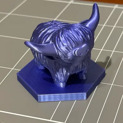 Mô Hình Bò Sừng Cao Nguyên 3D Độc Đáo