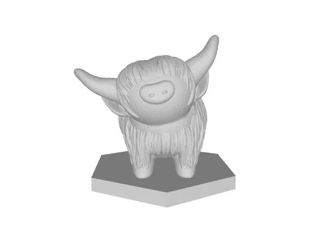 Mô Hình Bò Sừng Cao Nguyên 3D Độc Đáo - Image 2