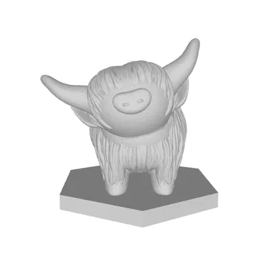 Mô Hình Bò Sừng Cao Nguyên 3D Độc Đáo