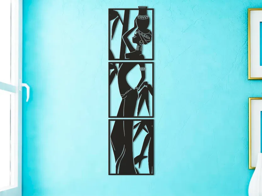 African Story – Tranh treo tường cắt laser (kèm STL/DFX/SVG) - Image 1