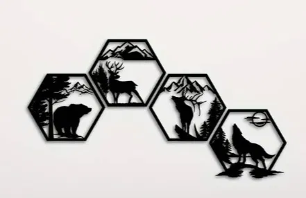 Bộ 4 Khung Trang Trí Hình Thú Rừng Độc Đáo - Image 1