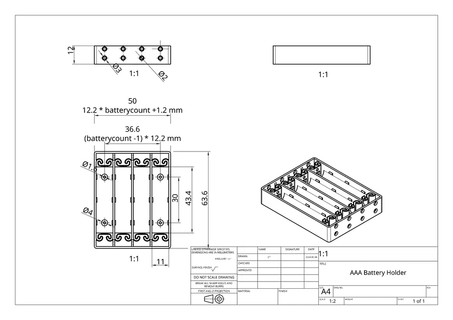 Giá đỡ pin AAA 1/2/3/4/6/8/10/12 viên - Image 3