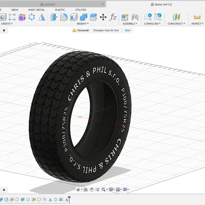 Mô Hình Lốp Xe Parametric 3D Dễ Tùy Chỉnh