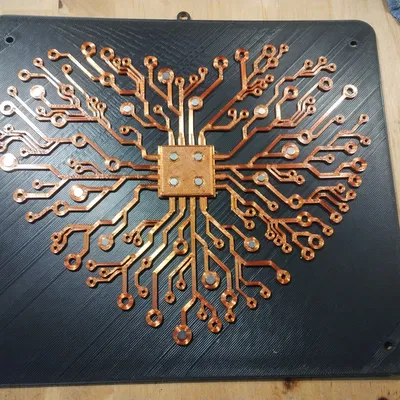 Mạch Điện Tử Hình Trái Tim - Wall Art - kèm nền