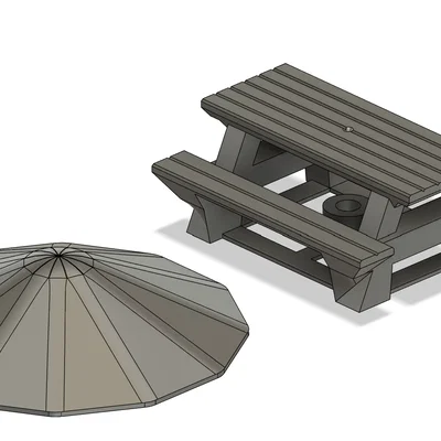 Mô Hình Bàn Ghế Picnic Tí Hon Tỉ Lệ 1:64