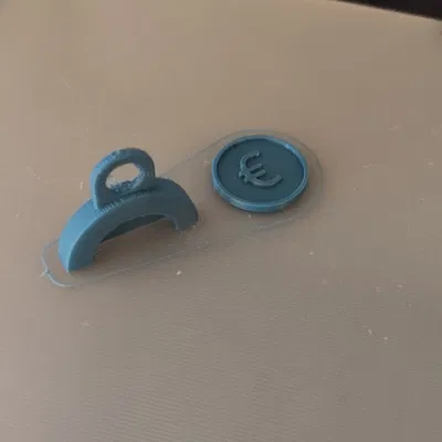 Shopping coin & clip / Einkaufschip – Đồng xu giỏ hàng kèm kẹp