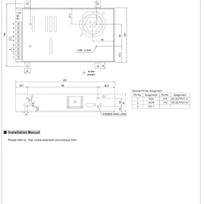 Model PSU MeanWell 600W (bản giản lược)