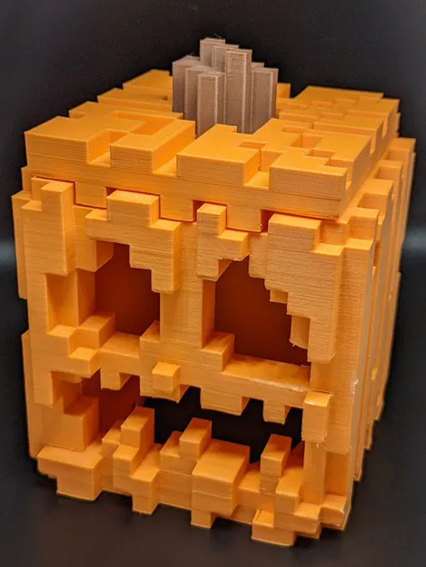 Mô Hình Bí Ngô Minecraft 3D In Hai Màu - Image 1