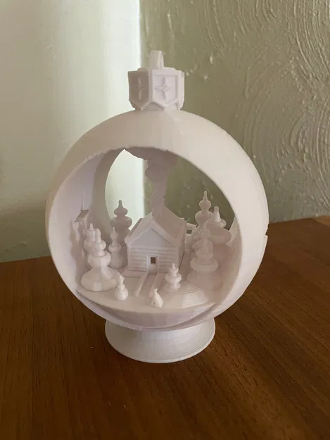 Ornament nến tuyết cầu (Snowglobe) - Cabin mùa đông - Image 3