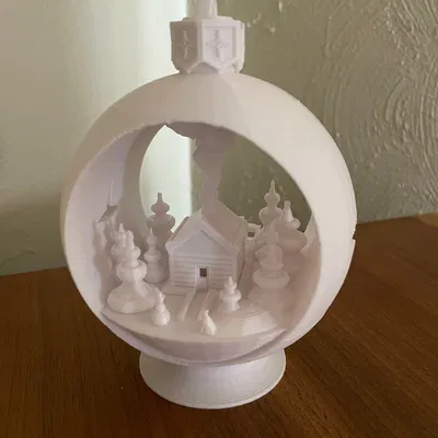 Ornament nến tuyết cầu (Snowglobe) - Cabin mùa đông