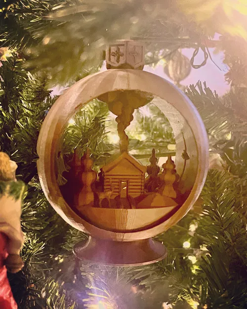 Ornament nến tuyết cầu (Snowglobe) - Cabin mùa đông - Image 4