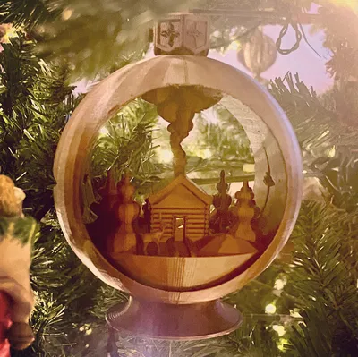 Ornament nến tuyết cầu (Snowglobe) - Cabin mùa đông