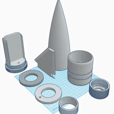 Bộ kit lắp ráp rocket Doorknob 38mm (3-in) – 3-in 38mm Doorknob Rocket Builders Kit