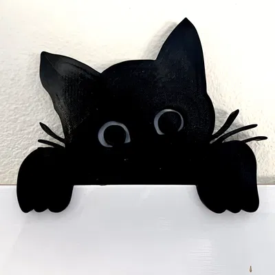 Peeking Kitty – Silhouette Mèo Con Treo Trên Khung Cửa