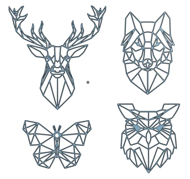 Mô hình 3D Động Vật Rừng Hình Học Trang Trí Tường - Image 1