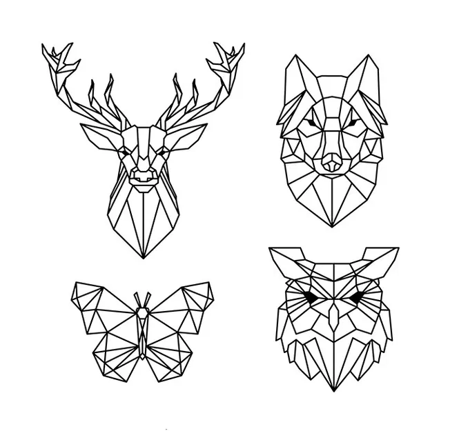 Mô hình 3D Động Vật Rừng Hình Học Trang Trí Tường - Image 2