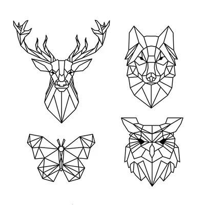 Mô hình 3D Động Vật Rừng Hình Học Trang Trí Tường